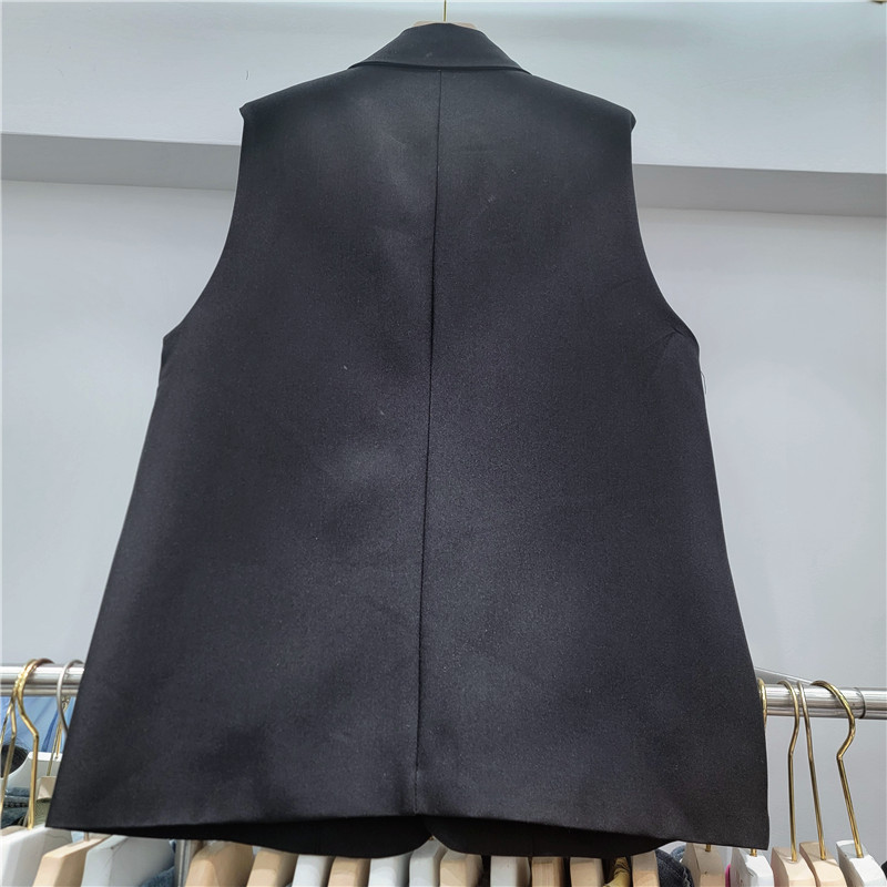 Chaleco de mujer 2026 nuevo traje pesado tejido de empalme vaquero gran arco suelto marca de moda hombro image 2