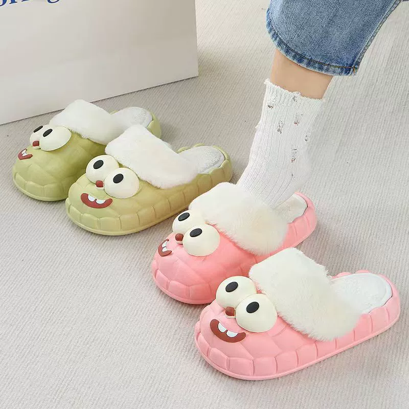 Симпатичные хлопчатобумажные тапочки женские зимние пары для дома толстый бархат водонепроницаемый теплая ватная обувь для мужчин