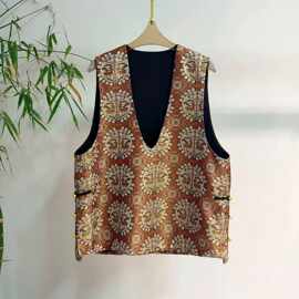 清货特价不退不换 国风人丝提花马甲 M L XL