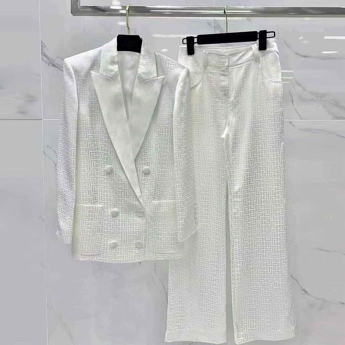 GraceChic In Stock Spring And Autumn New High-End Fashion Commuter Women's Suit Premium Acetate Jacquard Fabric Elegant Set_voghion.com