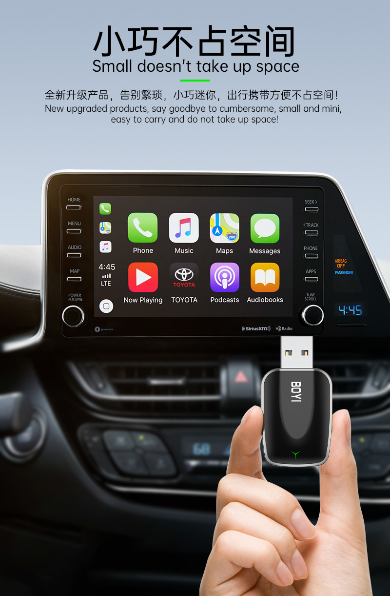 Carplay Box Portable Mobile Wired to Wireless Carplay Two-In-One Smart Car Interconnection Box
