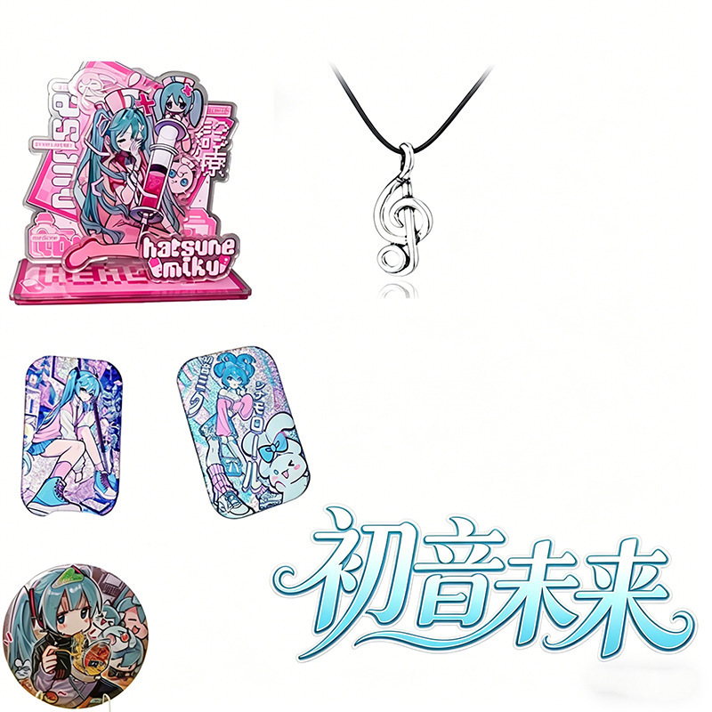 Cross-Border Supply of Game Peripherals, Hatsune Miku Project Diva Logo Necklace, Personalized Neck Chain, Sweater Chain Cross-Border Supply of Game Peripherals, Hatsune Miku Project Diva Logo Necklace, Personalized Neck Chain, Sweater Chain