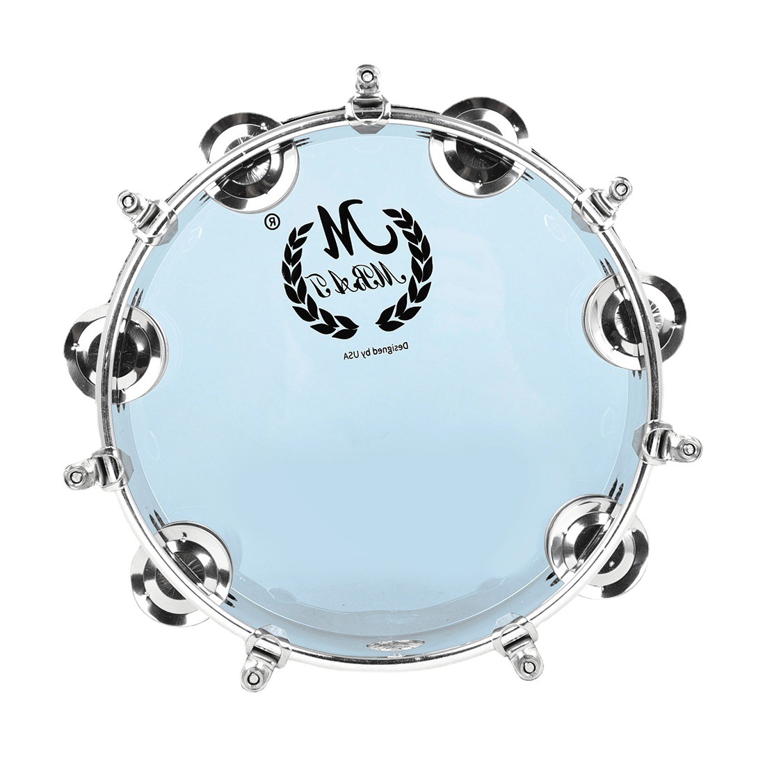 Meibeite de 8 pulgadas de 10 pulgadas de autoajuste de doble fila sonajero banda de tambor tocando el acero inoxidable anillo de plata campana pieza raqueta tambor