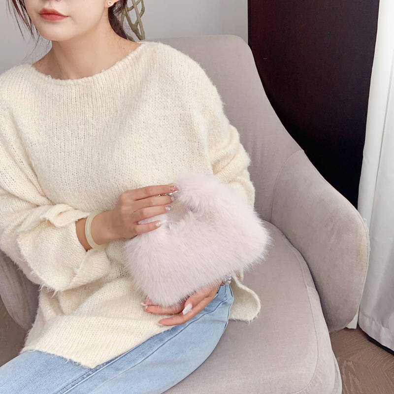 Borsa da donna autunno e inverno in pelliccia di volpe borsa porta pranzo borsa da pranzo a mano borsa da temperamento in pelliccia borsa da ascella in peluche di alta qualità_voghion.com