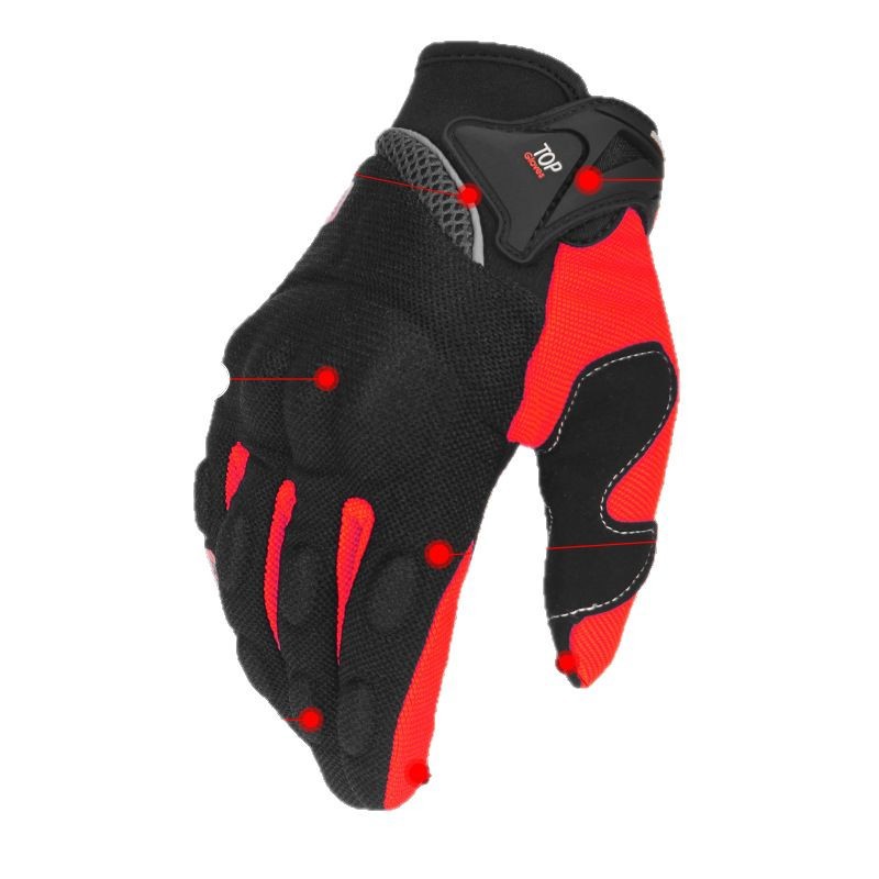 Guantes de motocicleta a prueba de caídas transpirables cuatro estaciones ciclismo locomotora de carreras de dedos resistentes al desgaste antideslizante para llevar guantes de pantalla táctil para hombres