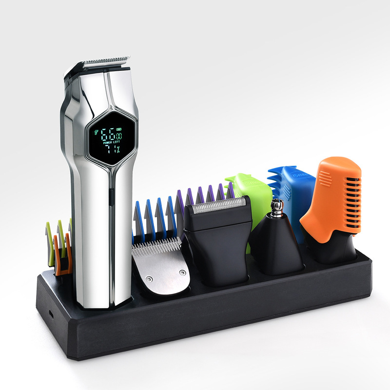 Five-In-One Men's Grooming and Hair Cutting Set, Seven-Level Waterproof Electric Clipper, Nose Hair Trimmer, Razor, Sideburn Trimmer Five-In-One Men's Grooming and Hair Cutting Set, Seven-Level Waterproof Electric Clipper, Nose Hair Trimmer, Razor, Sideburn Trimmer