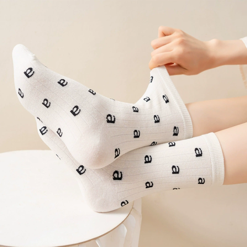 (Cross-border trading), breathable thin spring summer brand knee socks, mid-length
