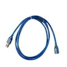 厂家批发透明蓝色全铜芯64编织网USB2.0延长数据线usb延长线1.5米