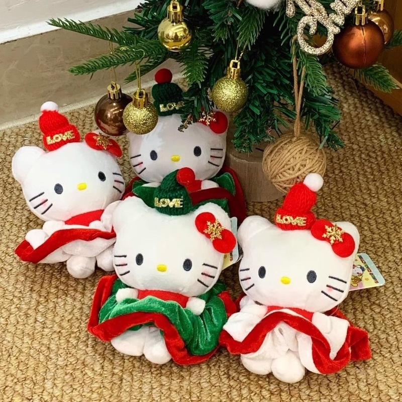新品クリスマス限定ポンポンスカートキティちゃんストラップ可愛いぬいぐるみストラップ掛け飾り祭りプレゼントストラップキー|undefined
