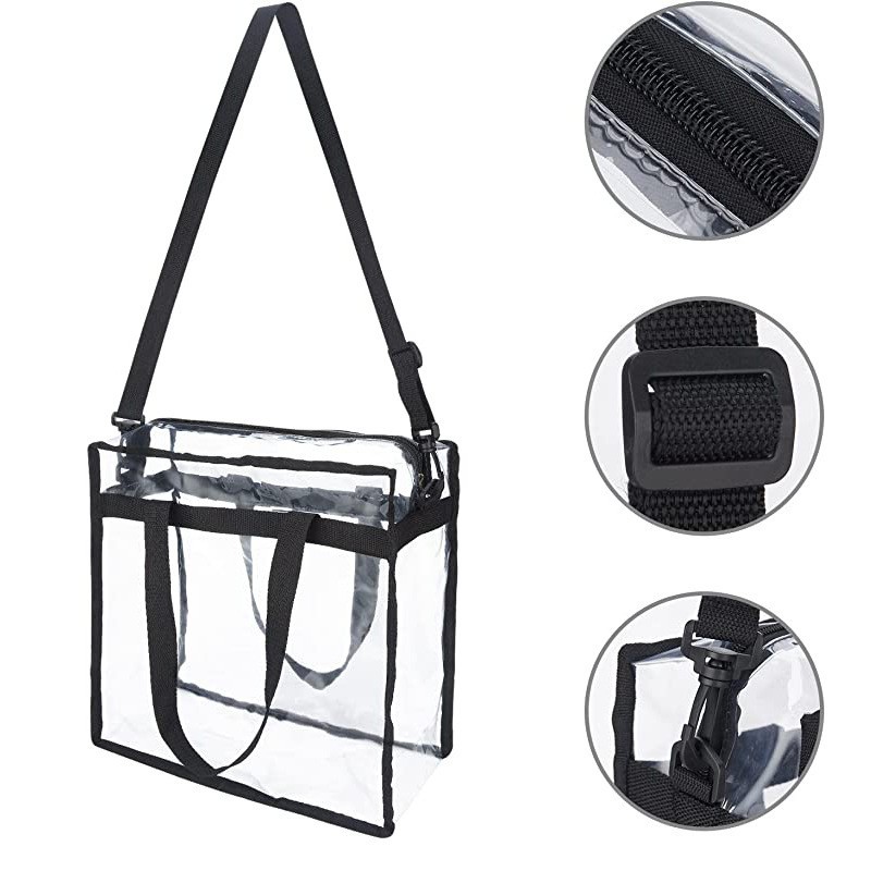 Transparent Pvc Shoulder Bag Foldable Crossbody Beach Tote Bag_voghion.com