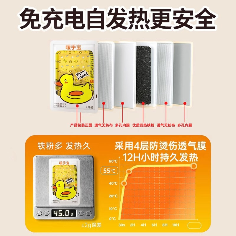 暖手宝自发热暖宝宝手握小黄鸭发热硅胶蛋可替换内芯迷你随身暖贴|undefined