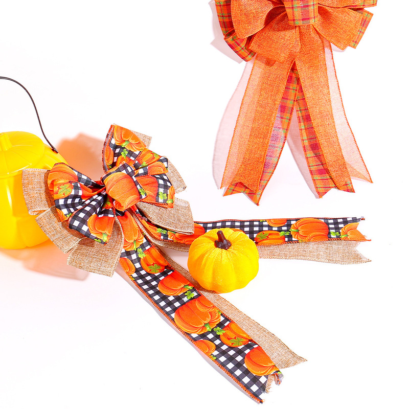 Amazon Thanksgiving Pumpkin Bow Party Supplies Autumn Harvest Festival Striped Bow Decoration Wholesale Amazon Thanksgiving Pumpkin Bow Party Supplies Autumn Harvest Festival Striped Bow Decoration Wholesale