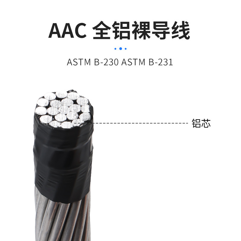 AAC全铝绞线  风电项目长期供应耗能少桥梁工地输送全铝裸导线