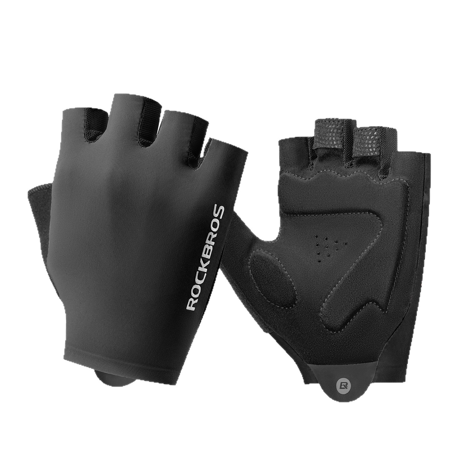 Gants de cyclisme Rock Brothers pour VTT, mi-longs, à doigts courts, antidérapants et absorbant les chocs, unisexes._voghion.com
