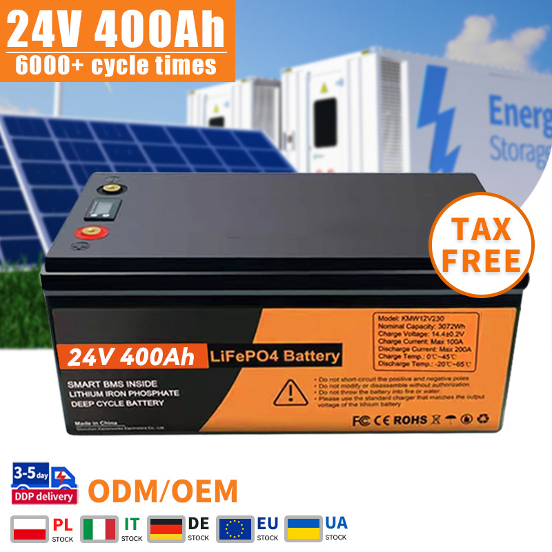 [24V 400Ah Lifepo4 Battery Pack Smart BMS RV Solar Stystem]