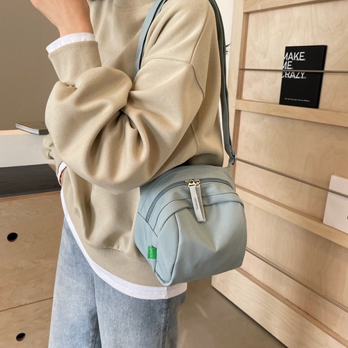 时尚尼龙箱型通勤斜挎包包女手机口红收纳单肩包潮流轻便贝壳包