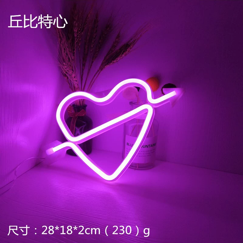 LED неоновая модель-лампа (Tetton) — USB + батарея, различные формы и цвета, декоративная 27×20×2.8 см
