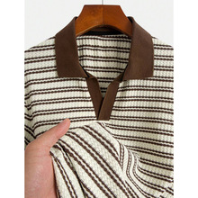 P 74560 Stripe Lapel Men Polo Shirt ���Ʒ���������ʿ Polo ��