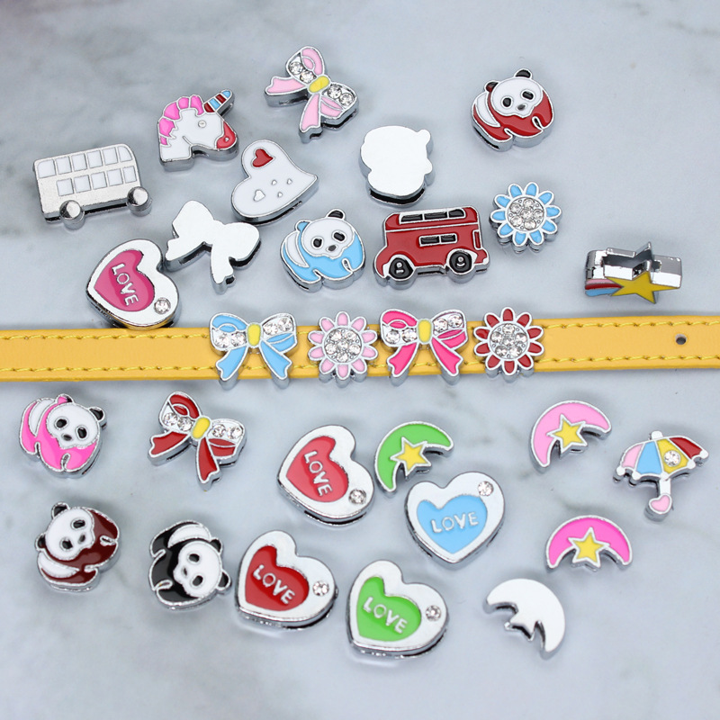 Beads Jewelry Making Type 1 Piece 12*13mm 12*17mm 13 * 15mm Hole 1~1.9mm Alloy Rhinestones Moon Heart Shape Bow Knot DIY Jewelry Accessories Beads