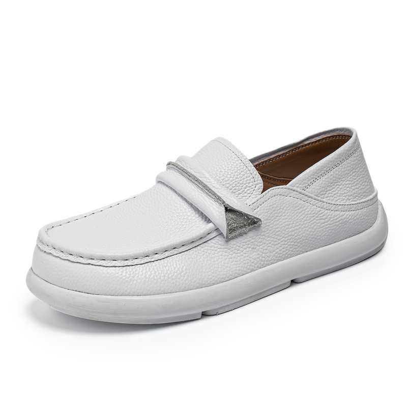 Zapatos perezosos moda de verano zapatos de cuero de cabeza grande de todo fósforo zapatos casuales cómodos de suela suave para hombres zapatos de negocios de moda para hombres