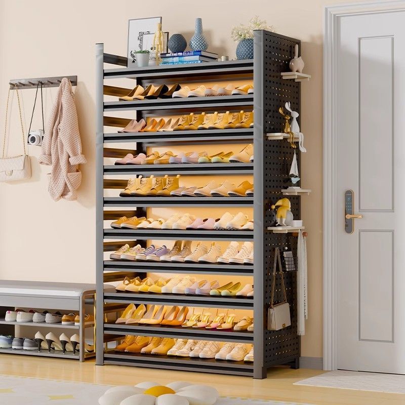 钢制鞋架入户门口多层铁艺鞋柜室内简易落地置物架家用玄关收纳
