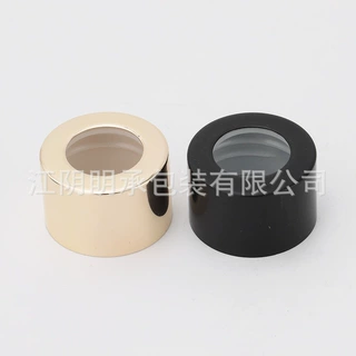 定制28牙香薰盖亮金银黑色挥发性精油盖化妆品香水瓶穿孔铝盖子
