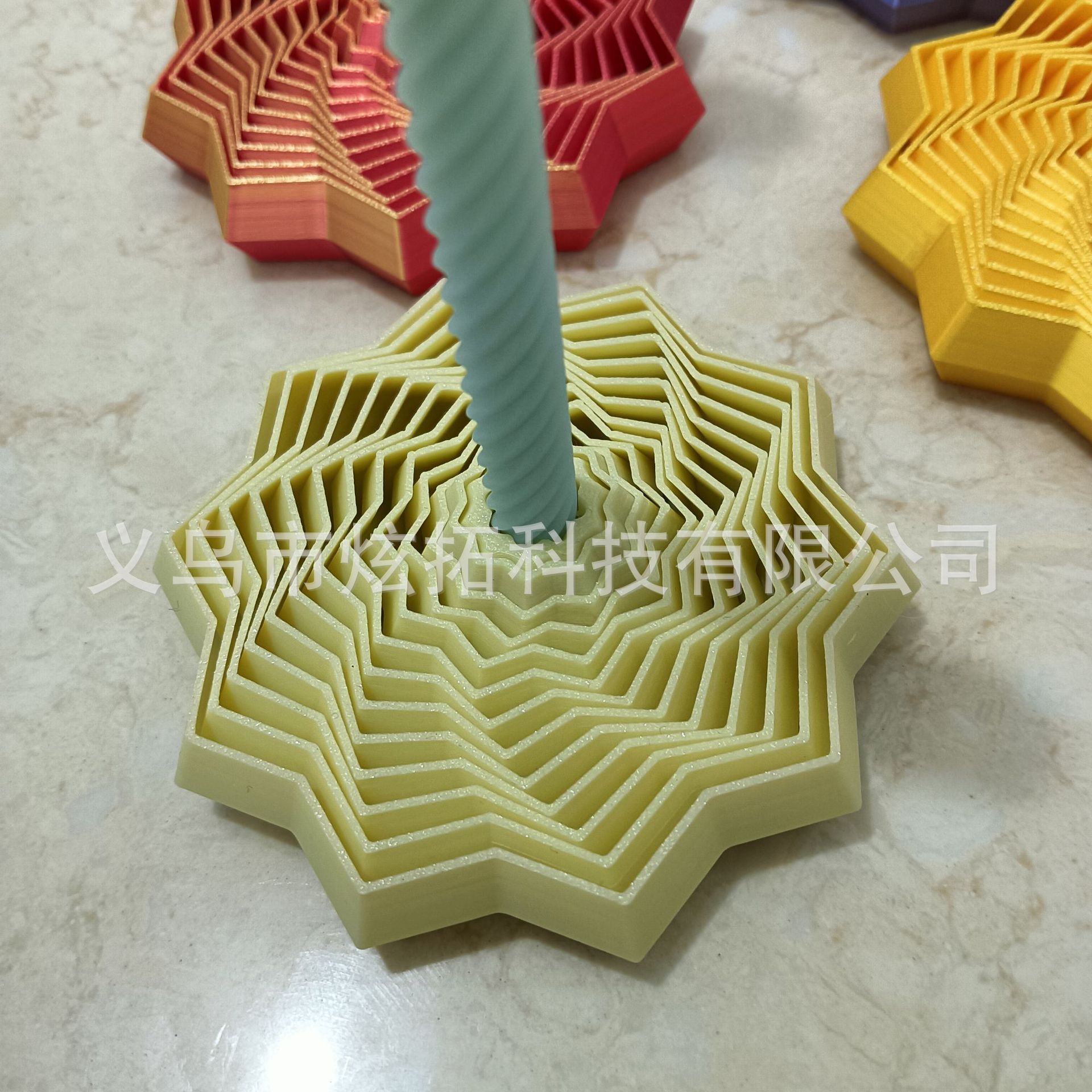 Impresión 3D descomprimida estrella ilusión óptica plegable juguete de puzzle infantil poligonal torre de rábanos espiral mesa tridimensional image 22