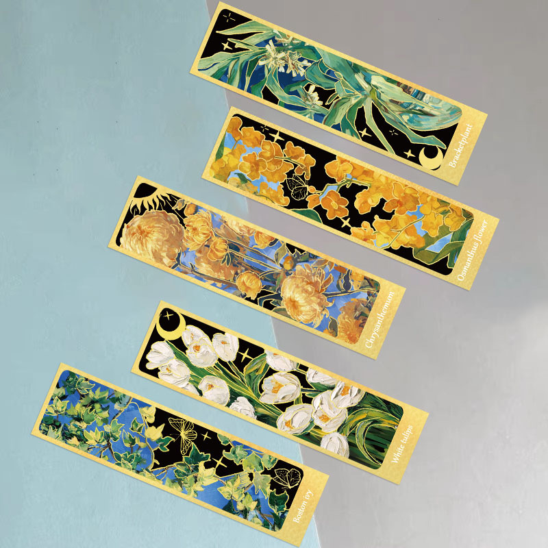 65g Weight Bookmark Stationery Type 1 Set Quantity Learning Occasion Book, Cartoon, Oil Painting, Flower Pattern Simple Style Style 1 Set Book Cartoon Oil Painting Learning Simple Style Bookmark 4