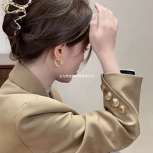 复古韩式精致魅力休闲潮流气质美式耳钉耳扣度假大气日常拍照风格
