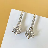 Серьги-снежинки из моассанита из серебра 925 пробы, универсальные текстурированные серьги, высококачественные крючки для ушей, оптовая продажа от производителя ювелирных изделий из серебра