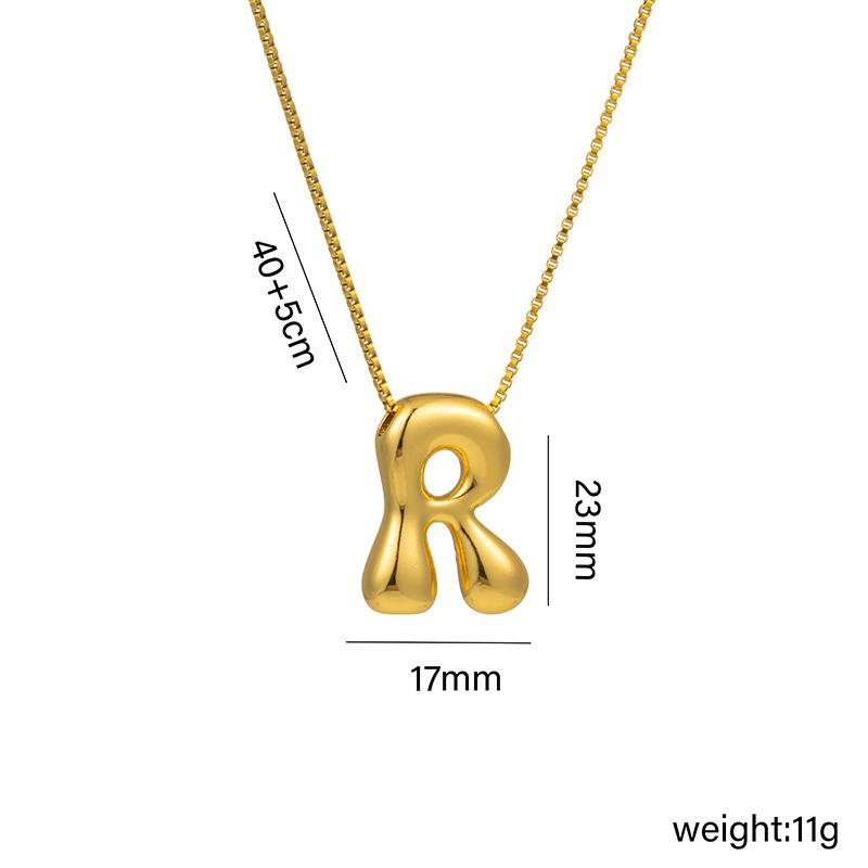 Copper 18K Gold Plated Basic Plating Letter Pendant Necklace display picture 19