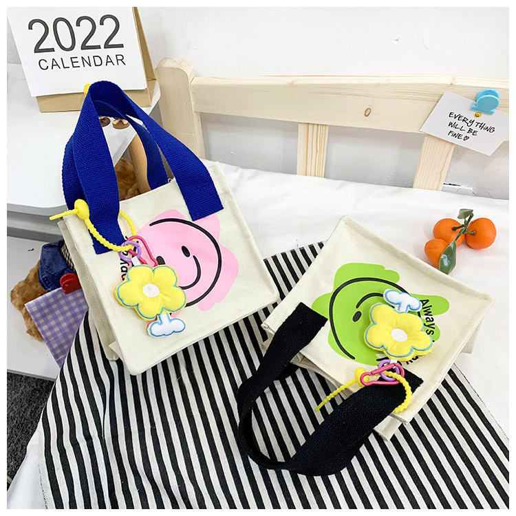 Kid's Small Canvas Smiley Face Cute Square Magnetic Buckle Crossbody Bag display picture 30