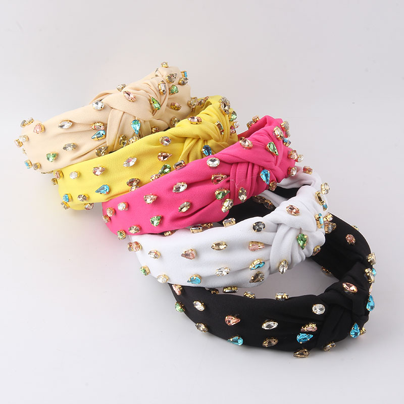 152g Weight Baroque Style Geometric Cloth Inlay Artificial Rhinestones Hair Band