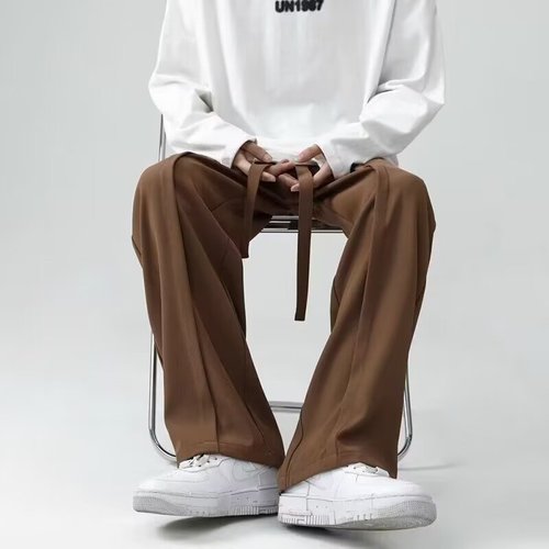 Men's Summer Casual Long Pants Thin Version Versatile Straight West Pants Men's Summer Sports Pants Trendy Sheer Sensation