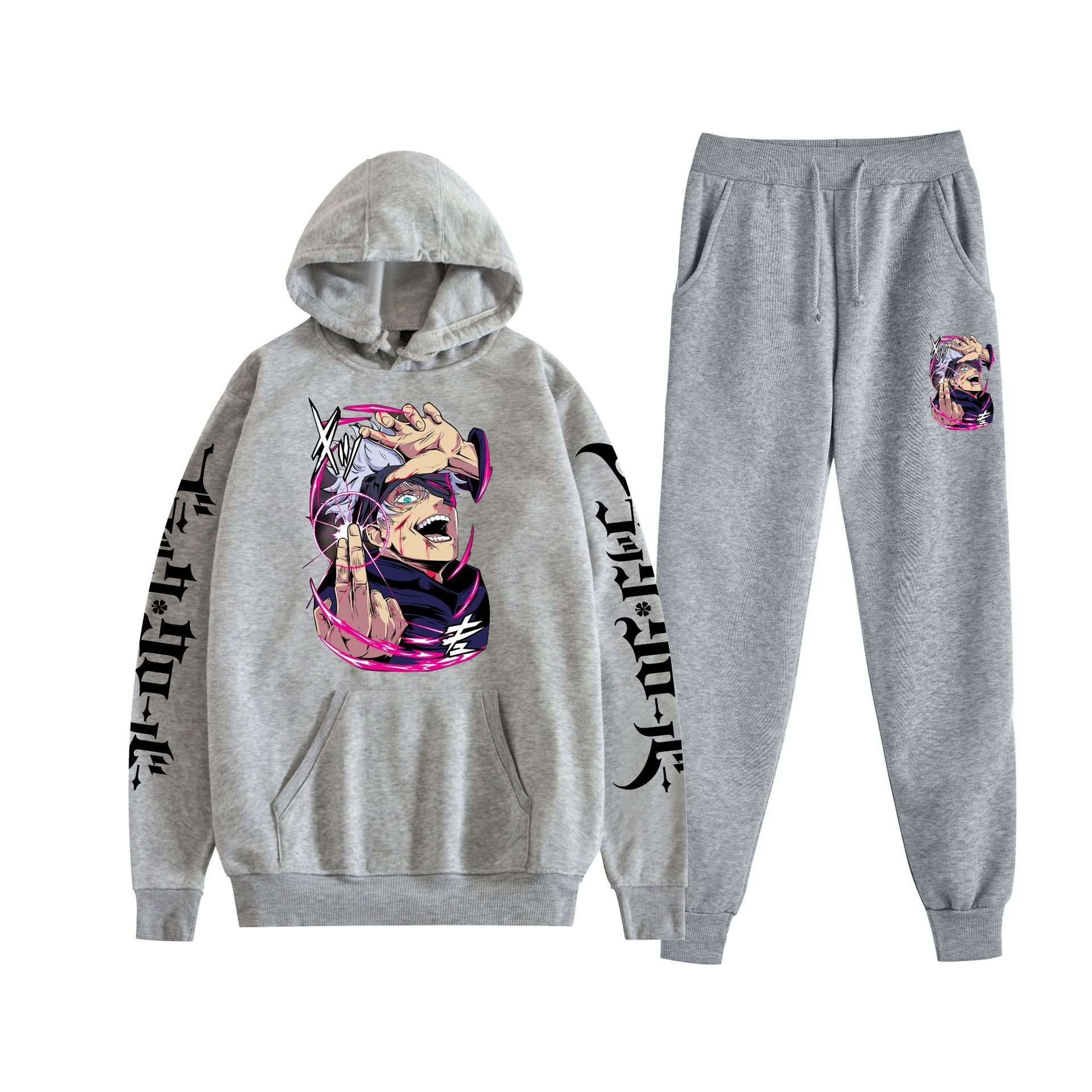 Comercio exterior nuevo estilo riman negro trébol de cuatro hojas Black Clover suéter con capucha corsés traje de dos piezas