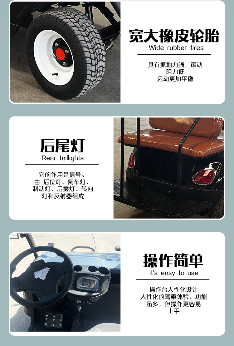 Foreign trade export electric golf cart tourist scenic spot homestay hotel tour self-driving reception ferry sightseeing bus