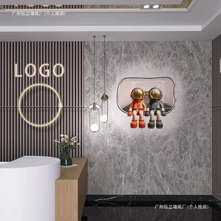 3d立体轻奢木格栅大理石墙纸女装店直播间拍照背景墙布高级感壁纸
