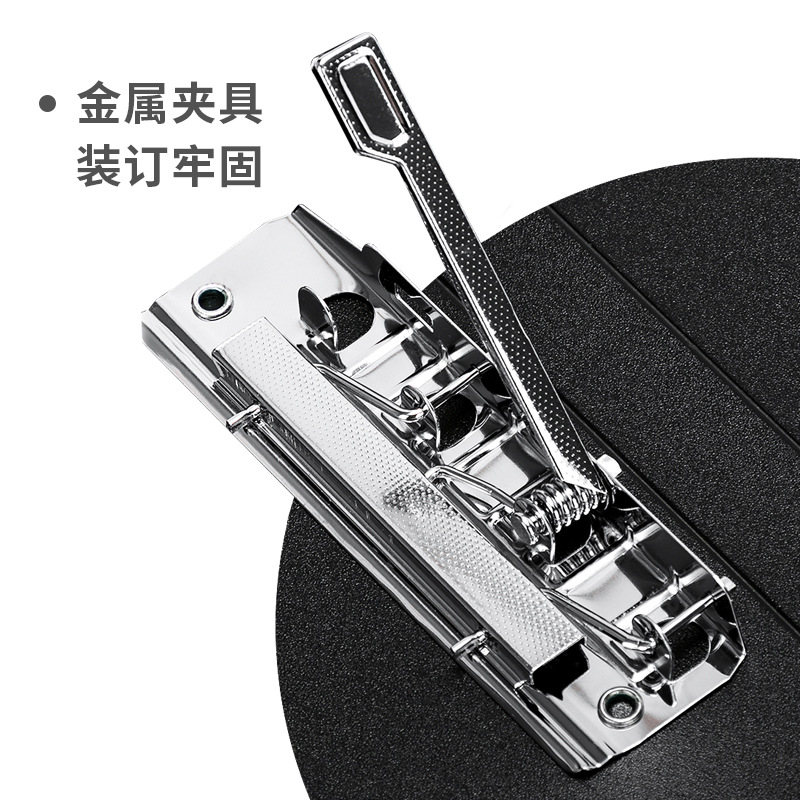 A4 Doble fuerza abrazadera de placa de abrazadera carpeta de archivo negro abrazadera de expediente de doble abrazadera de papel de prueba de oficina 5302 negro