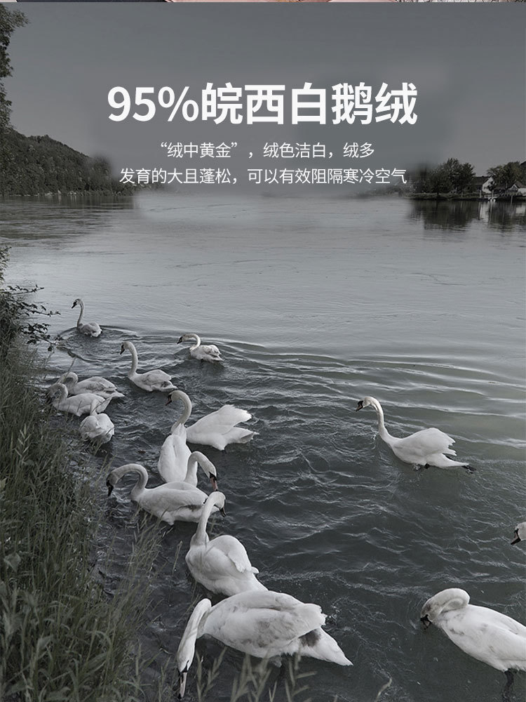 慕棉眠 石墨烯功能保暖 100支全棉羽绒被子95白鹅绒被芯加厚秋冬被