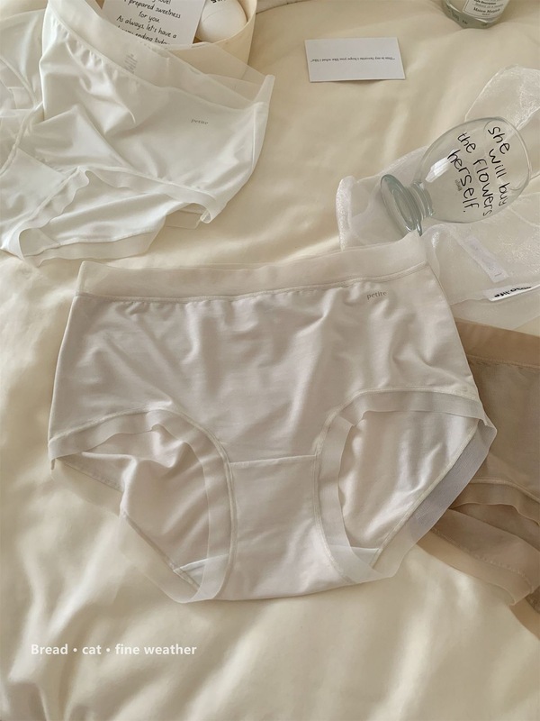 绵密奶油~内裤女中腰无痕亲肤裸感面膜裤舒适透气包臀少女三角裤|undefined