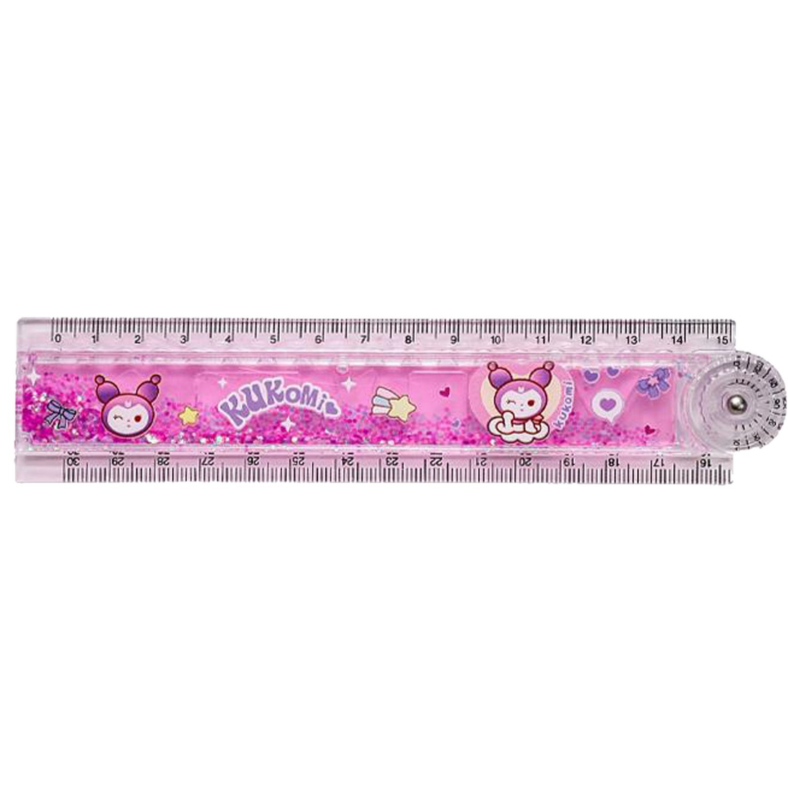 Valor facial alto 30cm alargado regla de arena flotante plegable con líneas onduladas lindas para estudiantes especiales de dibujos animados regla recta