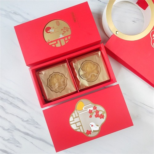 2024 new style 2 pieces 100g 125g mooncake packaging box snowskin mooncake box creative Mid-Autumn Festival gift box egg yolk crisp box