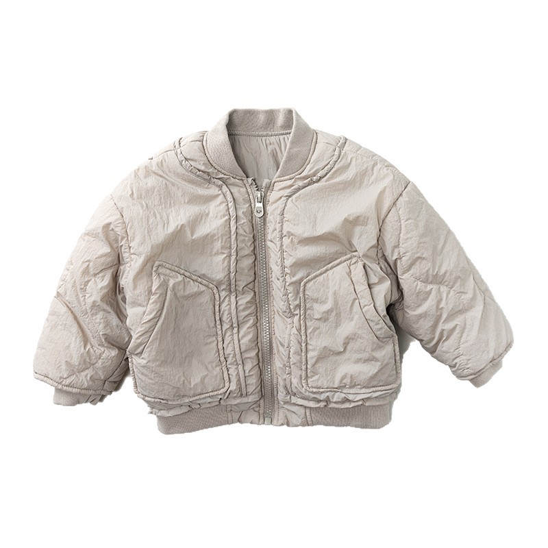 Niños de moda simple con ropa de algodón ligera para niños 2025 invierno nuevo estilo de chaqueta de algodón coreano para niños y niñas chaqueta cálida