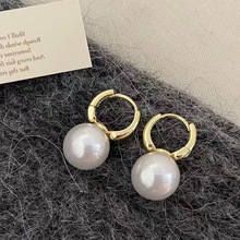 新款潮时尚珍珠几何耳扣简约风设计优雅气质耳坠轻奢百搭复古耳环