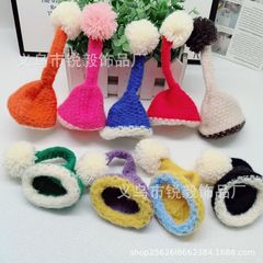約15×8cm 人形帽子 ニット耳帽子 蜂犬人形 着せ替え服アクセサリー