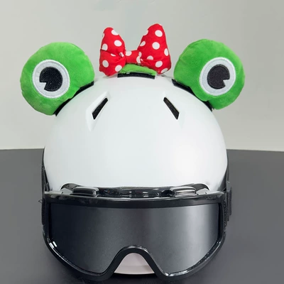 Motorcycles, Cute Plush Doll | Dəbilqə (Kaska) aksesuarları - frog-bow