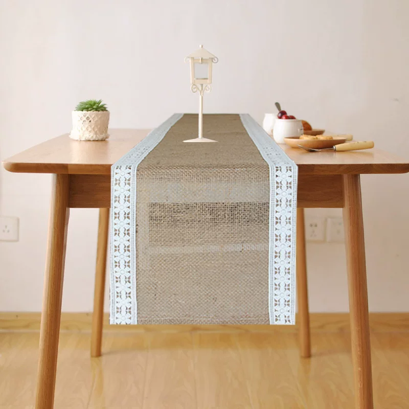 Amazon Rural Wind Table flag Farm House table decoration of jaoseki woven stitching rough anesthetic table cloth cover cloth bed flag