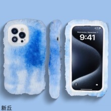 时尚新款 幻彩蓝毛绒手机壳 适用iPhone手机 新丘手机保护套