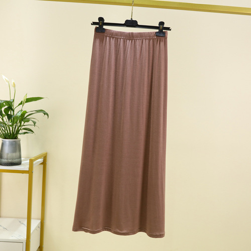 Women's Spring and Summer High-Waist Skimming A-Line Long Dress with Thin Fabric, Stylish and Non-See-Through Large Swing Base Layer Skirt