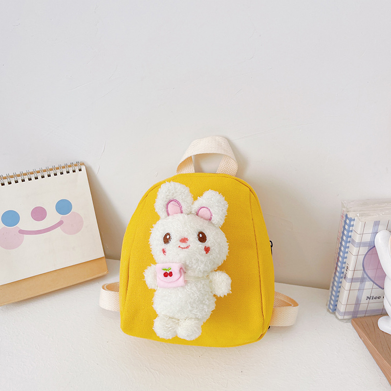 Mochila infantil de peluche, mochila pequeña de caricatura para niños, mochila de jardín de infantes, mochila de conejo